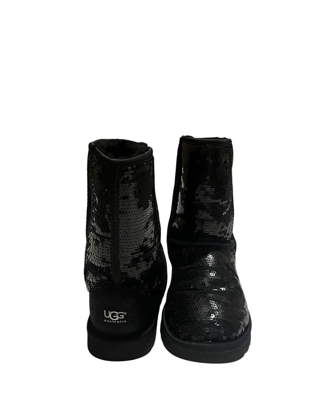 UGG Black Sequin Classic Short Booties
